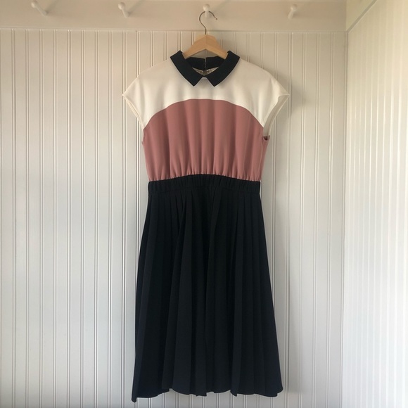 kate spade Dresses & Skirts - Kate Spade ♠️ Dress with Blush Pink & Black Collar